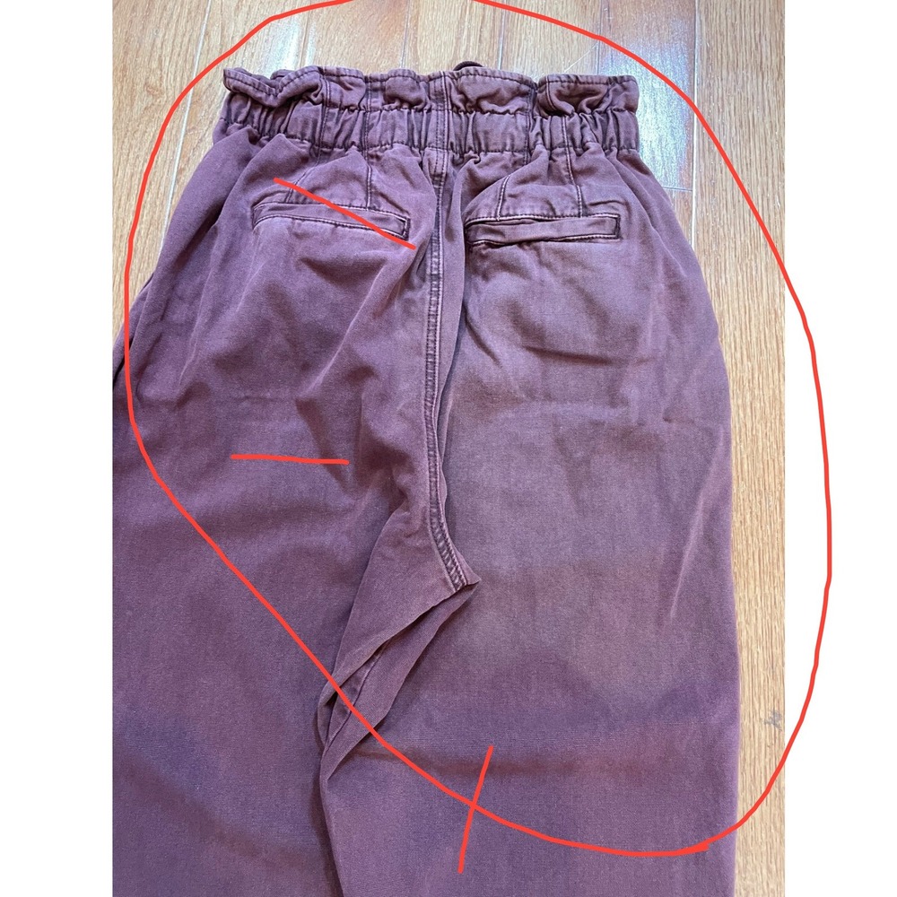 Free People Pants Womens S Purple Cotton Paperbag Waist Tapered Boho Slouchy Y2K - Picture 12 of 12